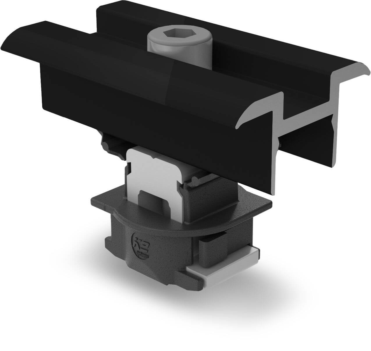 K2 Clamp MC 25-40, anodowany na czarno, zacisk centralny