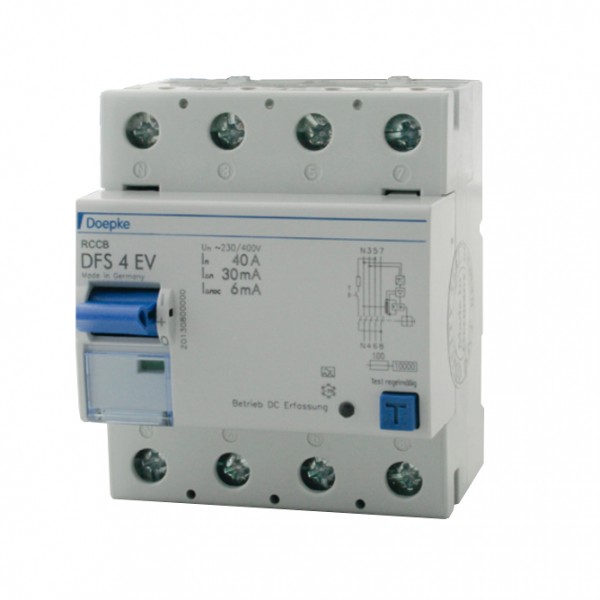 Wyłącznik różnicowo-prądowy do ładowarki Wallbox Doepke DFS4 040-4/0,03-EV